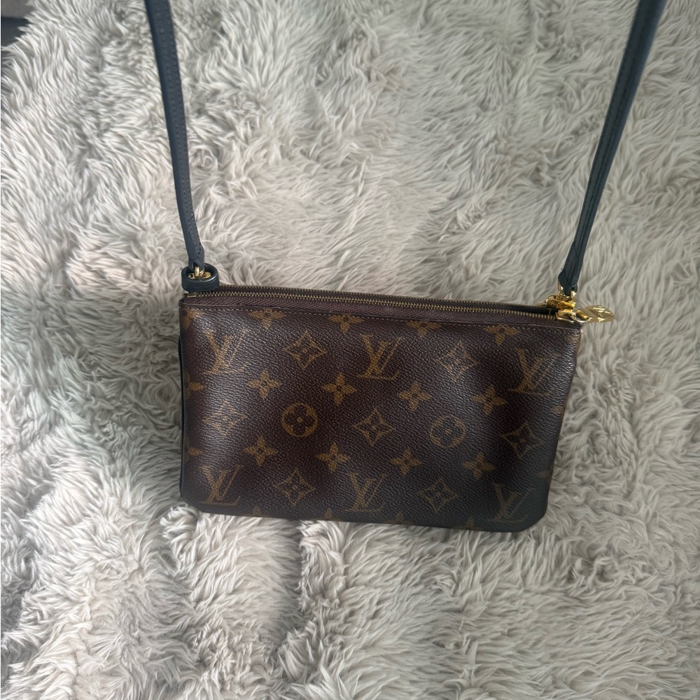 Louis Vuitton Monogram Canvas Crossbody Pochette in Brown and Gold